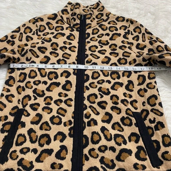 RACHEL ZOE Zip Up Knit Leopard Sweater - Picture 5 of 7